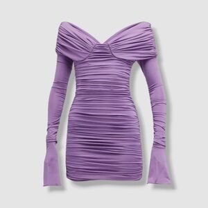NWT Giuseppe di Morabito ruched off-shoulder bell sleeve mini dress Size 38 XS